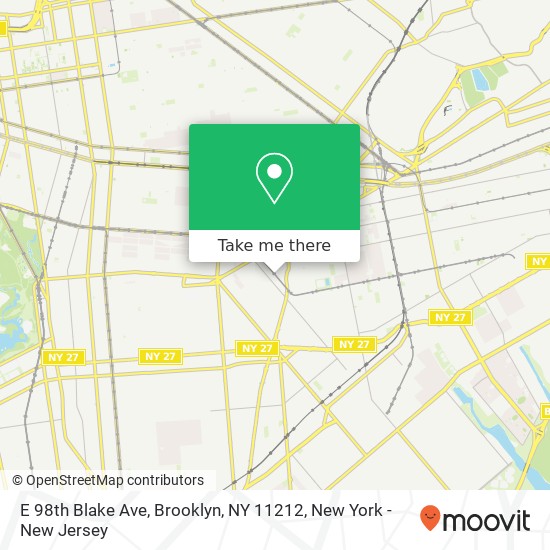 Mapa de E 98th Blake Ave, Brooklyn, NY 11212