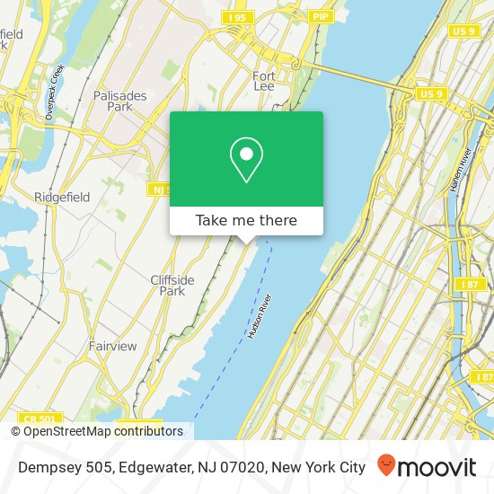 Mapa de Dempsey 505, Edgewater, NJ 07020