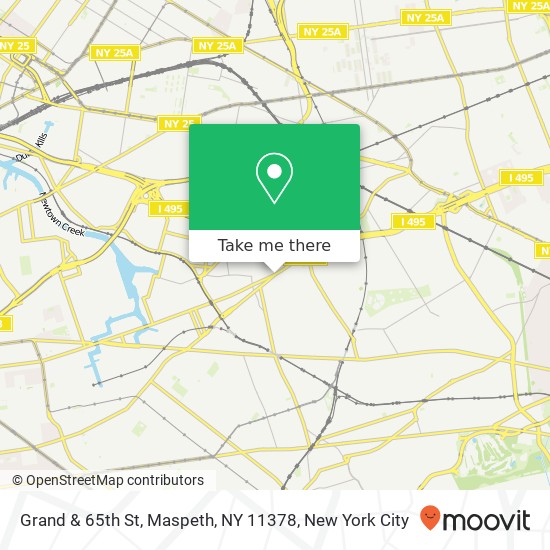 Mapa de Grand & 65th St, Maspeth, NY 11378