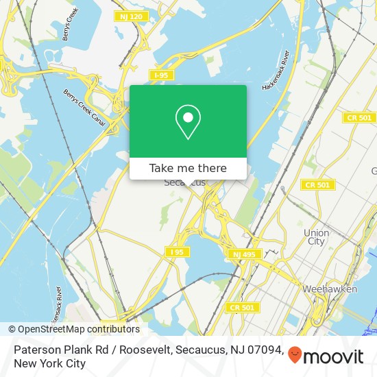 Mapa de Paterson Plank Rd / Roosevelt, Secaucus, NJ 07094