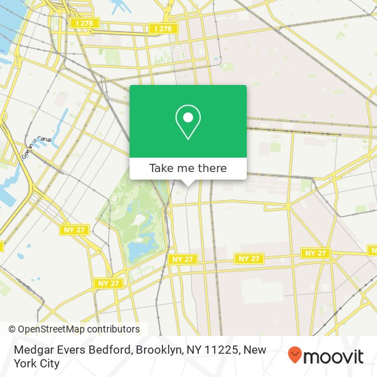 Medgar Evers Bedford, Brooklyn, NY 11225 map