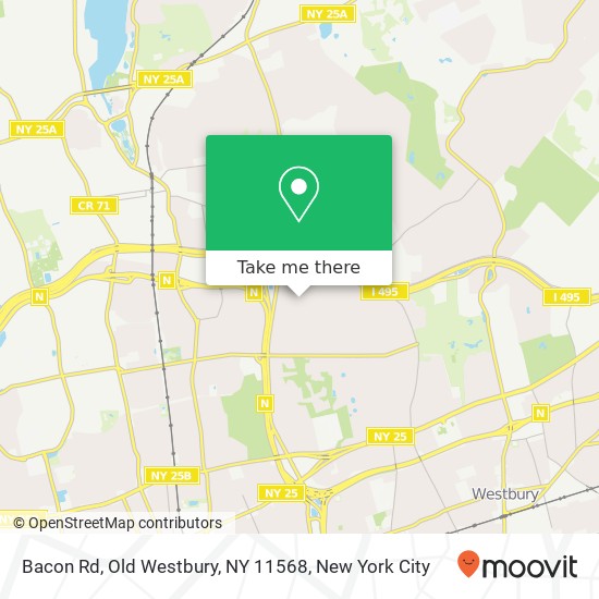 Mapa de Bacon Rd, Old Westbury, NY 11568