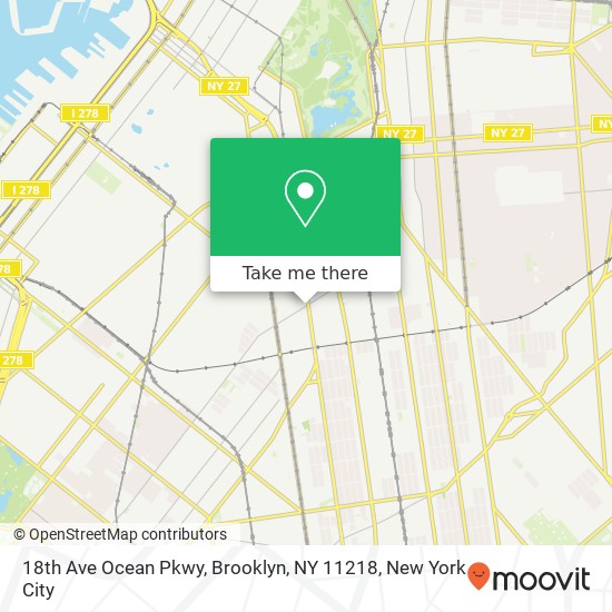 18th Ave Ocean Pkwy, Brooklyn, NY 11218 map
