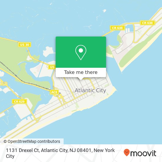 Mapa de 1131 Drexel Ct, Atlantic City, NJ 08401