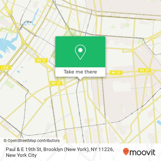 Paul & E 19th St, Brooklyn (New York), NY 11226 map