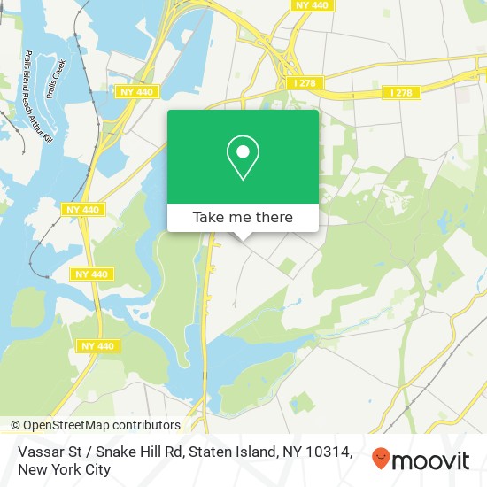 Mapa de Vassar St / Snake Hill Rd, Staten Island, NY 10314