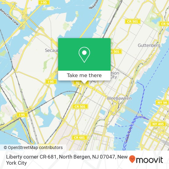 Mapa de Liberty corner CR-681, North Bergen, NJ 07047