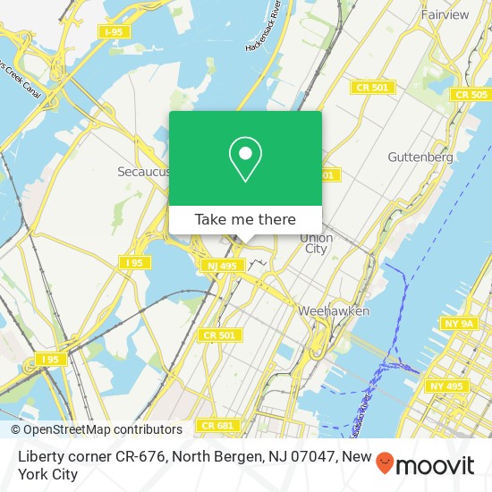 Mapa de Liberty corner CR-676, North Bergen, NJ 07047