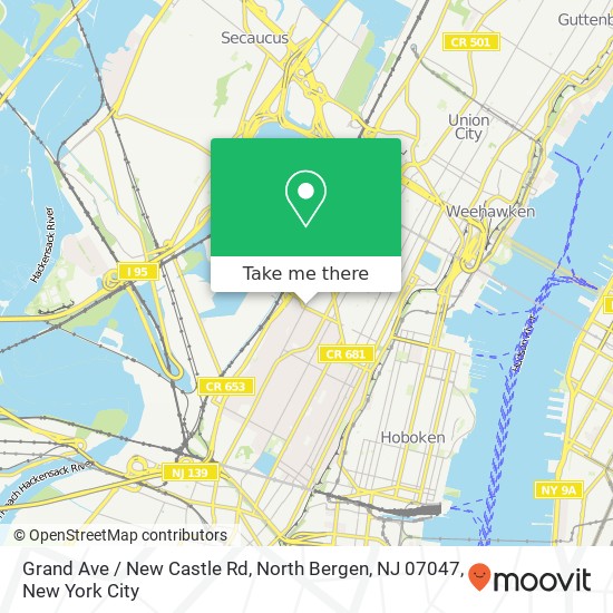 Grand Ave / New Castle Rd, North Bergen, NJ 07047 map