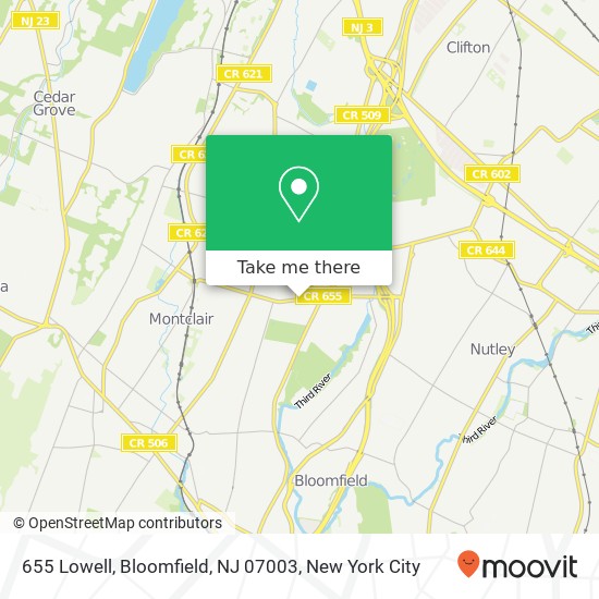 Mapa de 655 Lowell, Bloomfield, NJ 07003