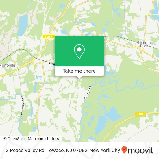 Mapa de 2 Peace Valley Rd, Towaco, NJ 07082