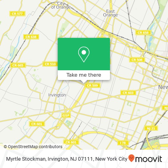 Mapa de Myrtle Stockman, Irvington, NJ 07111