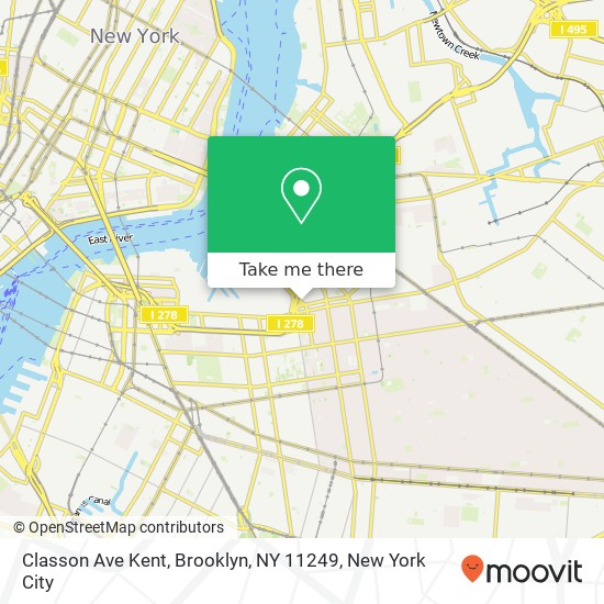 Mapa de Classon Ave Kent, Brooklyn, NY 11249