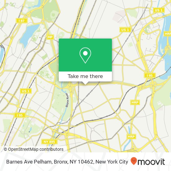 Mapa de Barnes Ave Pelham, Bronx, NY 10462
