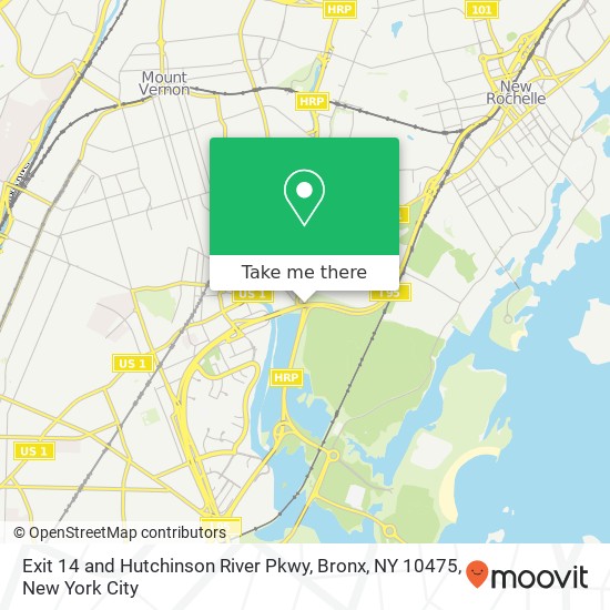 Mapa de Exit 14 and Hutchinson River Pkwy, Bronx, NY 10475