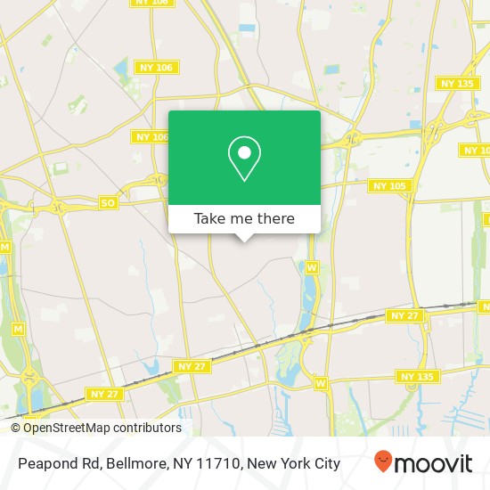 Mapa de Peapond Rd, Bellmore, NY 11710