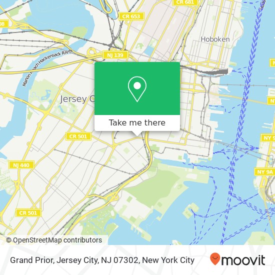 Mapa de Grand Prior, Jersey City, NJ 07302