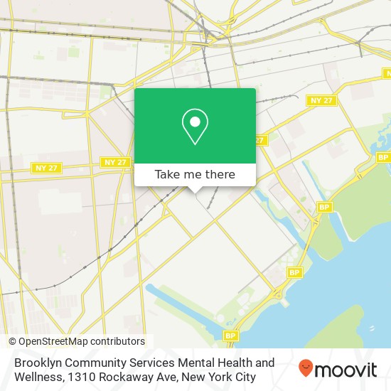 Mapa de Brooklyn Community Services Mental Health and Wellness, 1310 Rockaway Ave