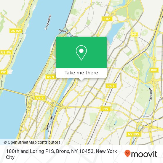180th and Loring Pl S, Bronx, NY 10453 map