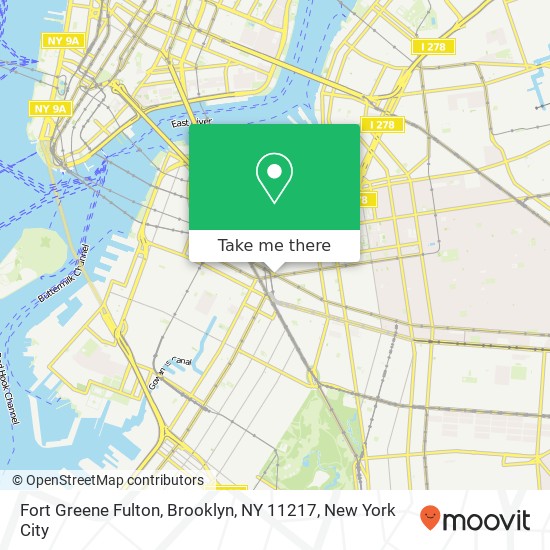 Mapa de Fort Greene Fulton, Brooklyn, NY 11217