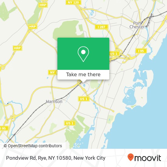 Mapa de Pondview Rd, Rye, NY 10580