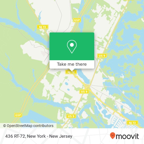 Mapa de 436 RT-72, Manahawkin, NJ 08050