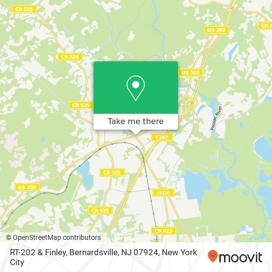 Mapa de RT-202 & Finley, Bernardsville, NJ 07924