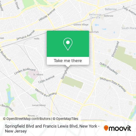 Springfield Blvd and Francis Lewis Blvd map