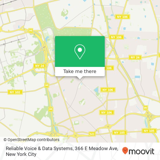 Mapa de Reliable Voice & Data Systems, 366 E Meadow Ave