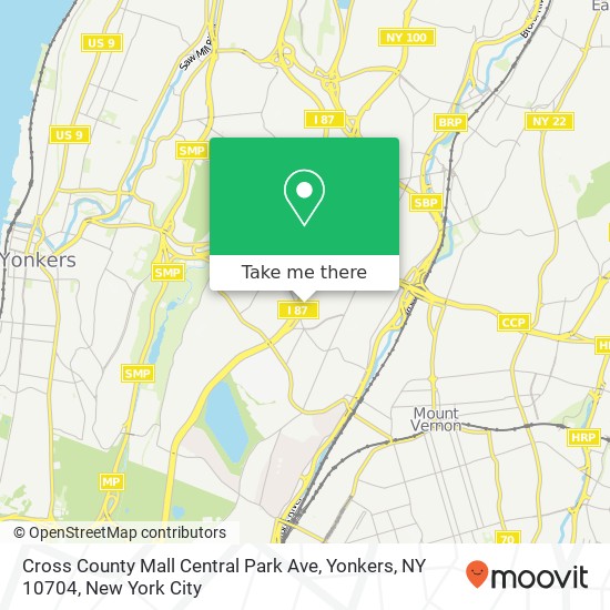 Mapa de Cross County Mall Central Park Ave, Yonkers, NY 10704