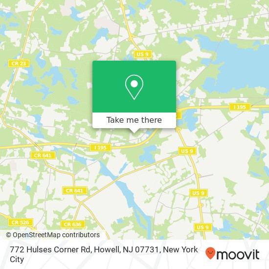 Mapa de 772 Hulses Corner Rd, Howell, NJ 07731