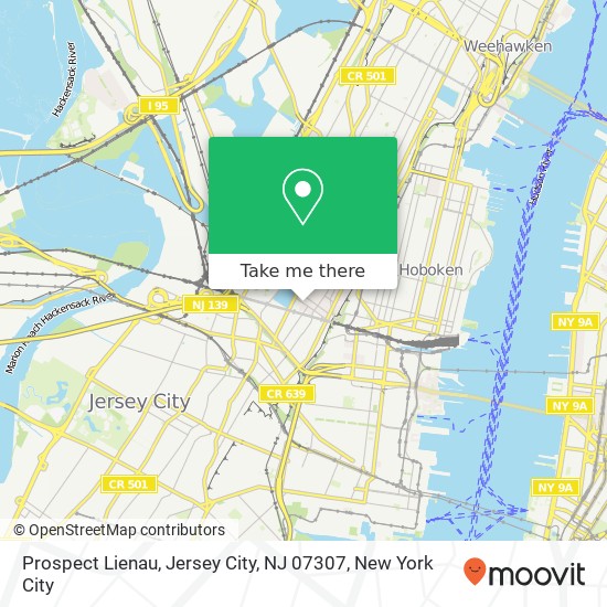 Mapa de Prospect Lienau, Jersey City, NJ 07307