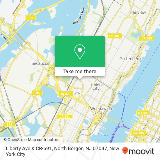 Liberty Ave & CR-691, North Bergen, NJ 07047 map