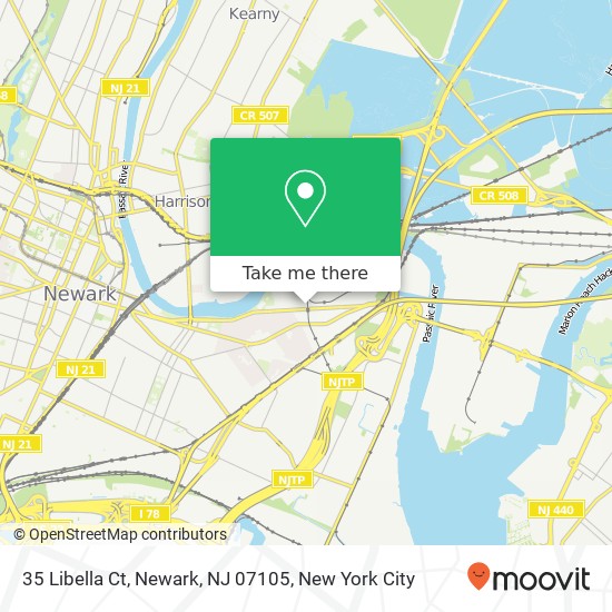 Mapa de 35 Libella Ct, Newark, NJ 07105