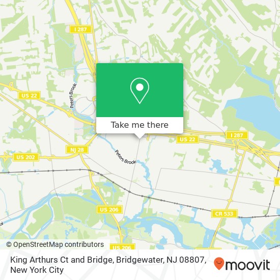 Mapa de King Arthurs Ct and Bridge, Bridgewater, NJ 08807