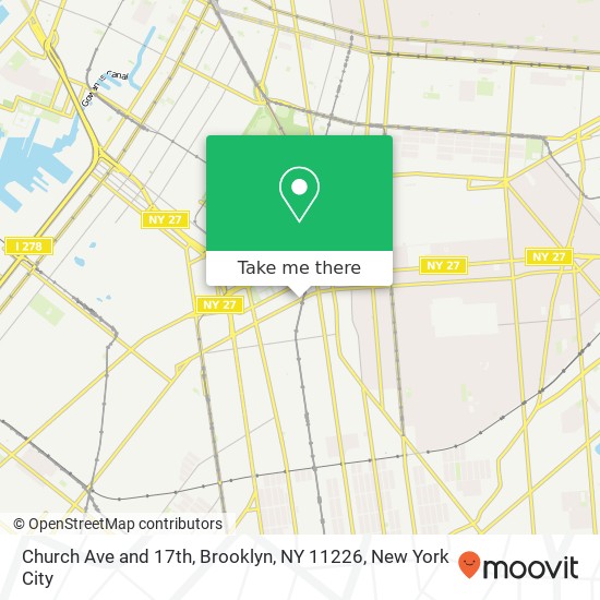 Mapa de Church Ave and 17th, Brooklyn, NY 11226