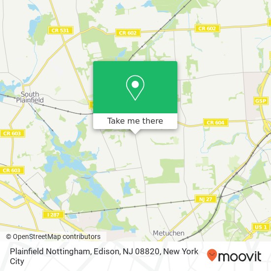 Mapa de Plainfield Nottingham, Edison, NJ 08820