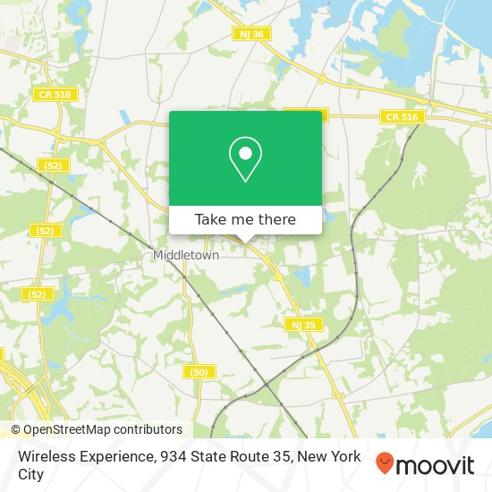 Mapa de Wireless Experience, 934 State Route 35