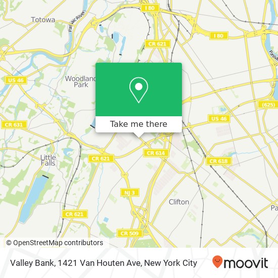 Mapa de Valley Bank, 1421 Van Houten Ave