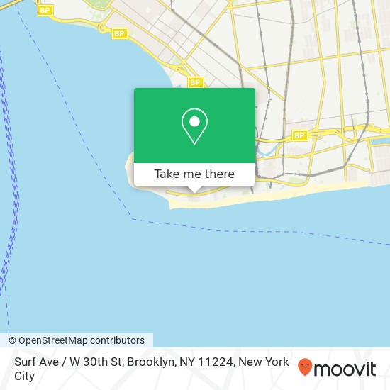 Mapa de Surf Ave / W 30th St, Brooklyn, NY 11224