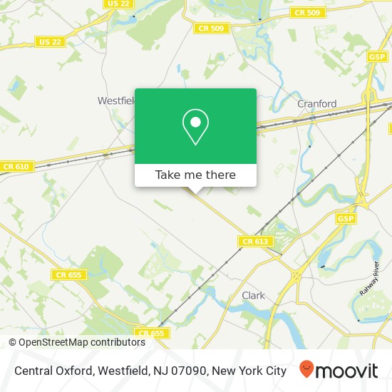 Mapa de Central Oxford, Westfield, NJ 07090