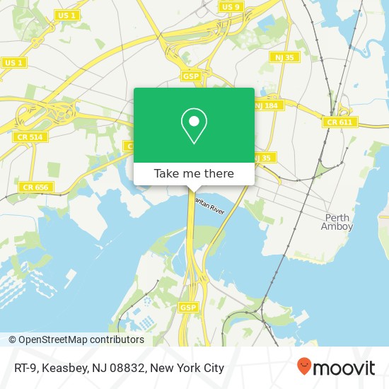 Mapa de RT-9, Keasbey, NJ 08832