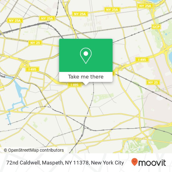 72nd Caldwell, Maspeth, NY 11378 map