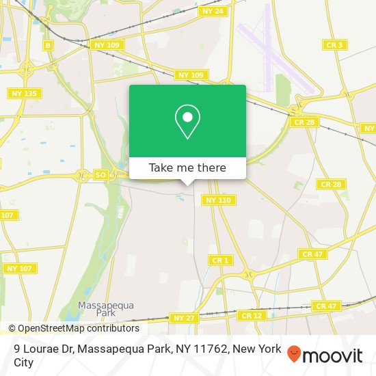 Mapa de 9 Lourae Dr, Massapequa Park, NY 11762
