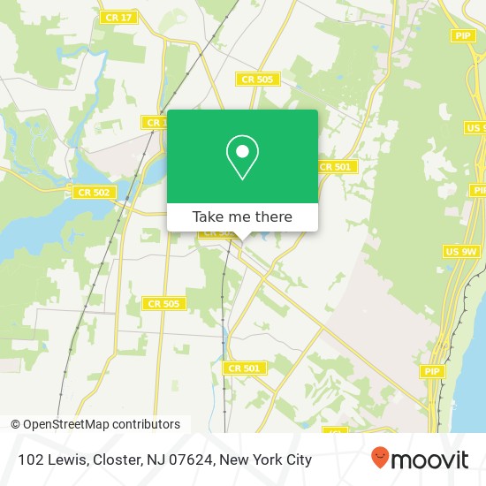 Mapa de 102 Lewis, Closter, NJ 07624