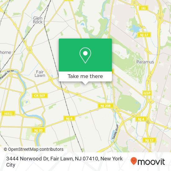 3444 Norwood Dr, Fair Lawn, NJ 07410 map