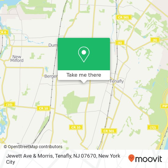 Mapa de Jewett Ave & Morris, Tenafly, NJ 07670