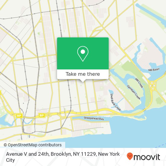 Mapa de Avenue V and 24th, Brooklyn, NY 11229