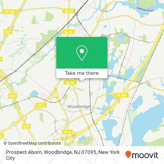 Mapa de Prospect Aborn, Woodbridge, NJ 07095