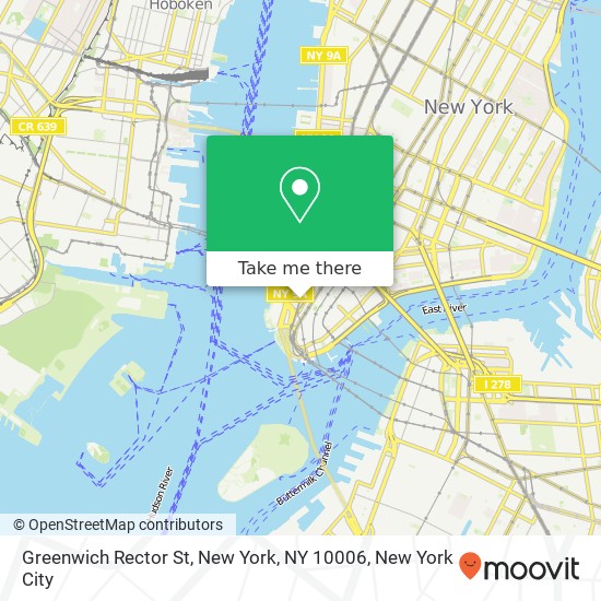 Mapa de Greenwich Rector St, New York, NY 10006